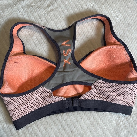 VSX Pink and Black Sports Bra with Racerback Design - Picture 2 of 4